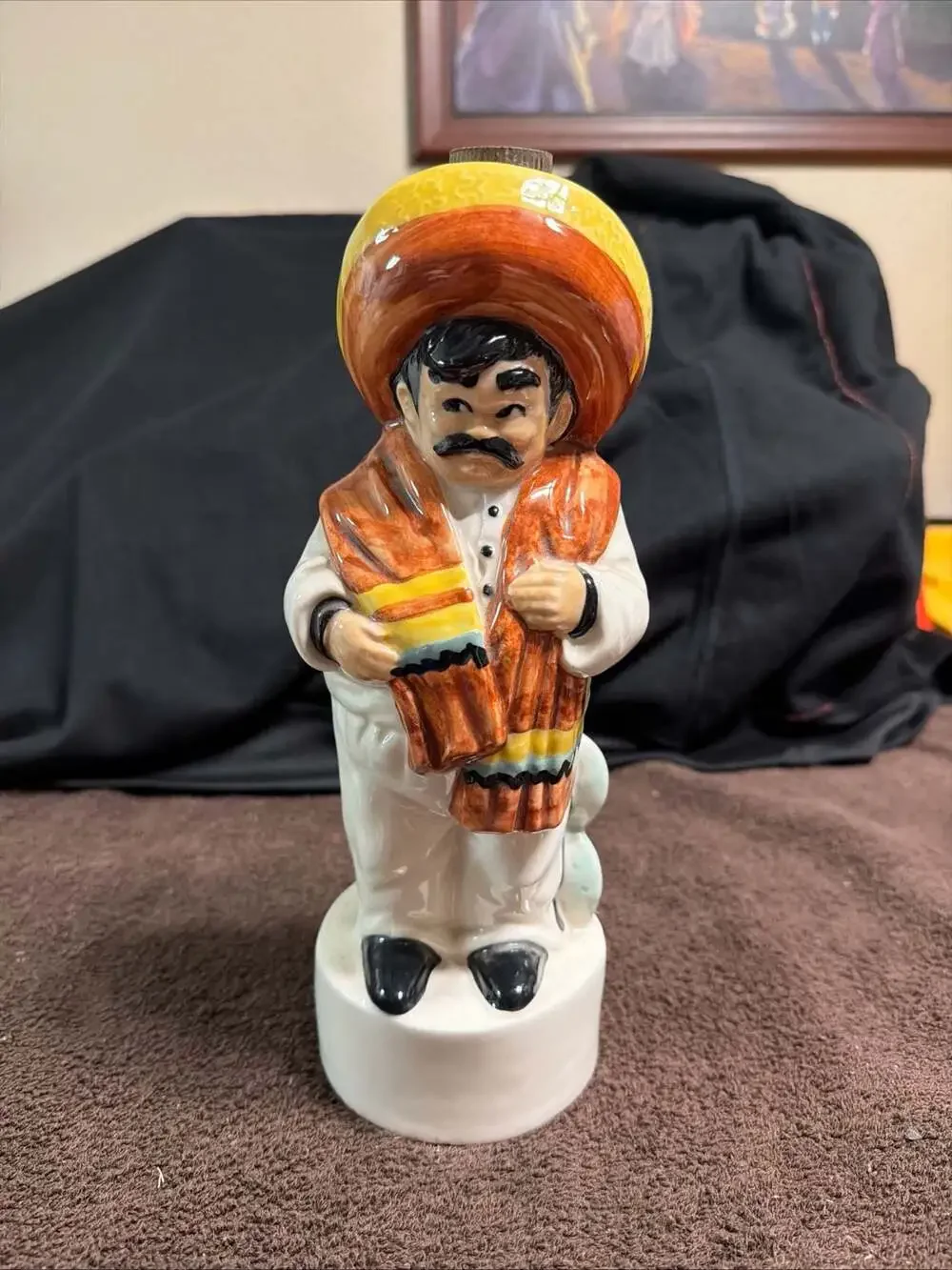 Vintage Ceramic Tequila Liquor Decanter Mexican Sombrero